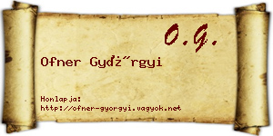 Ofner Györgyi névjegykártya